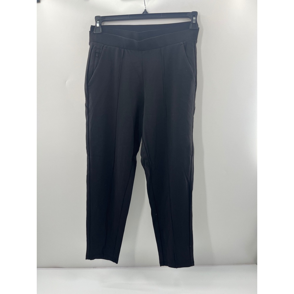 Athleta Venice Pintuck Pant Black Tapered Leg Zip Pocket XSP Extra Small Petite